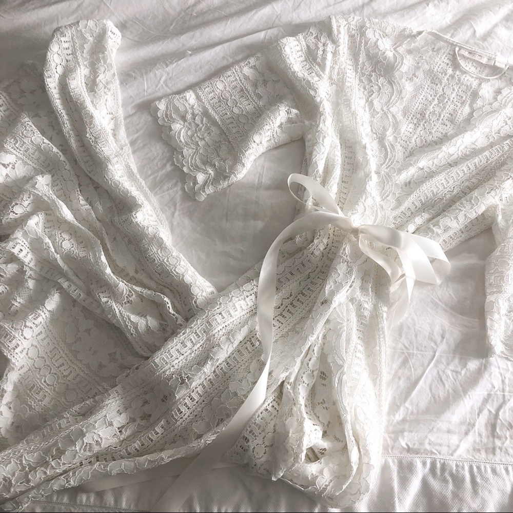 LE ROSE/Lace Duster Robe: Bridal - Full Length! - Picture 5 of 11